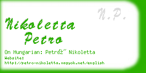 nikoletta petro business card